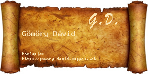 Gömöry Dávid névjegykártya